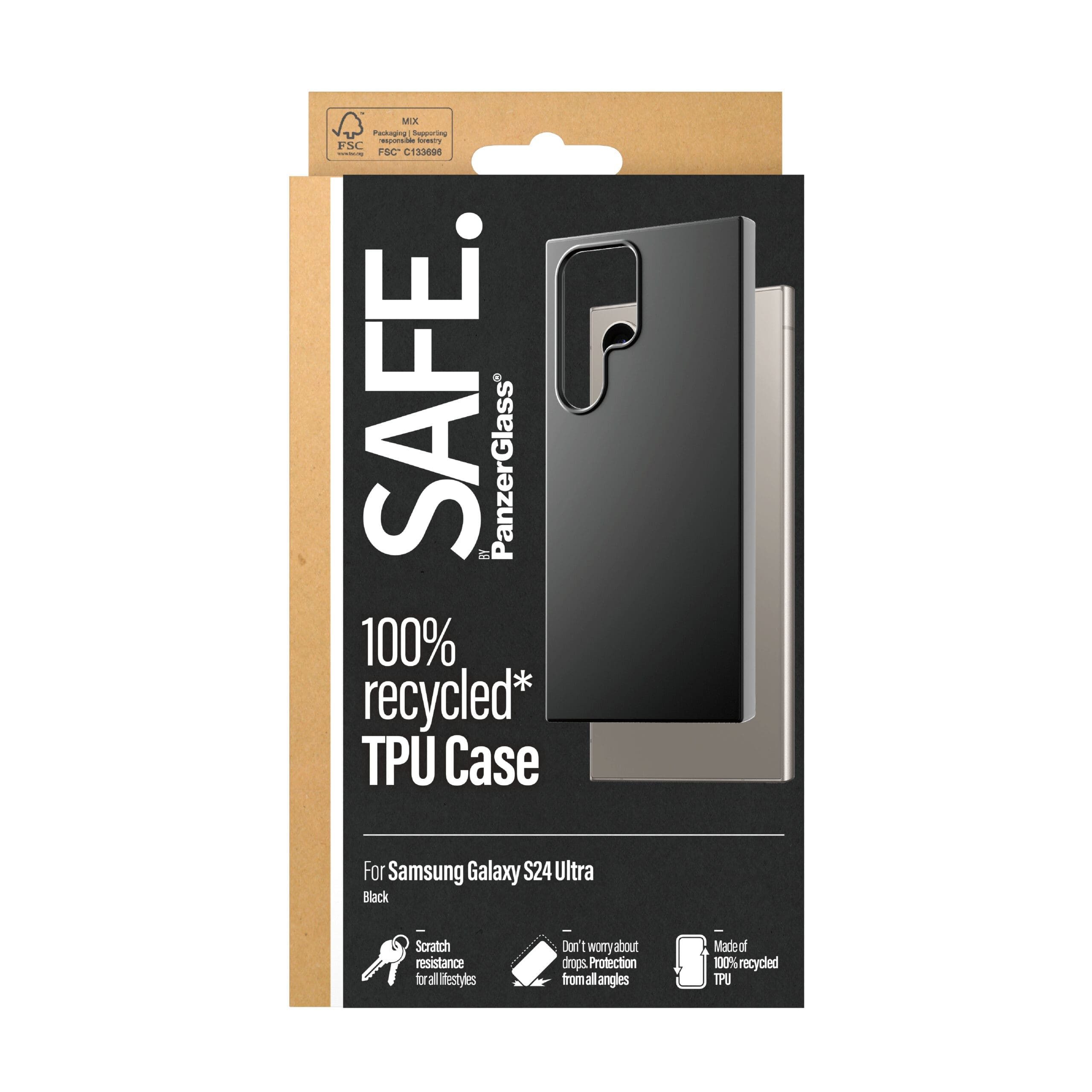 SAFE by PanzerGlass Smartphone-Hülle SAFE. by Case Samsung Galaxy S24 Ultra, Black