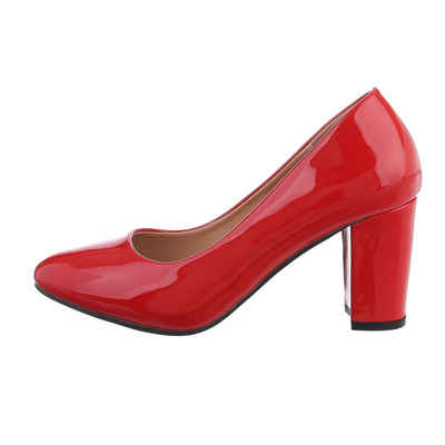 Ital-Design Damen Abendschuhe Elegant Туфлі на високих підборах Blockabsatz High Heel Pumps in Rot