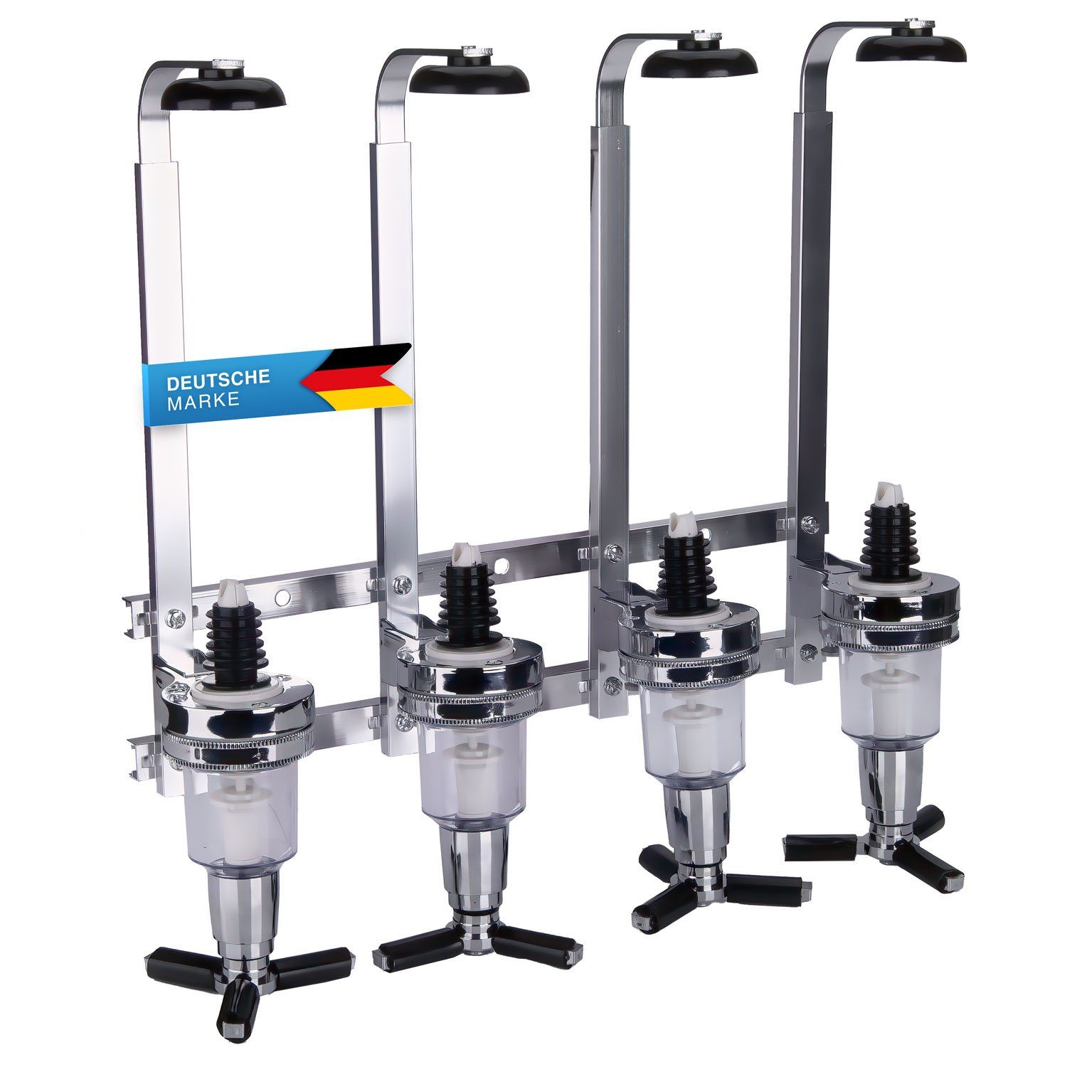 Goods+Gadgets Flaschenhalter Wandmontierter Flaschenhalter & Bar Butler – Spirituosenspender 4 cl, (Bar Butler Flaschenhalter, 4-St., Schnaps Getränkeportionier – Bild 3 von 5