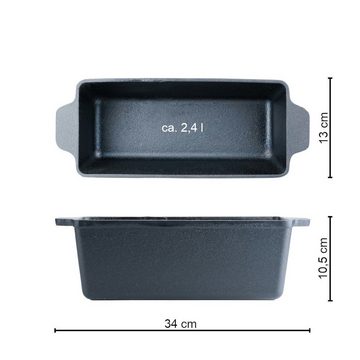 PROREGAL® Kastenform Kastenform K4 mit Deckel, aus Gusseisen, 34 x 13 x 13,5 cm