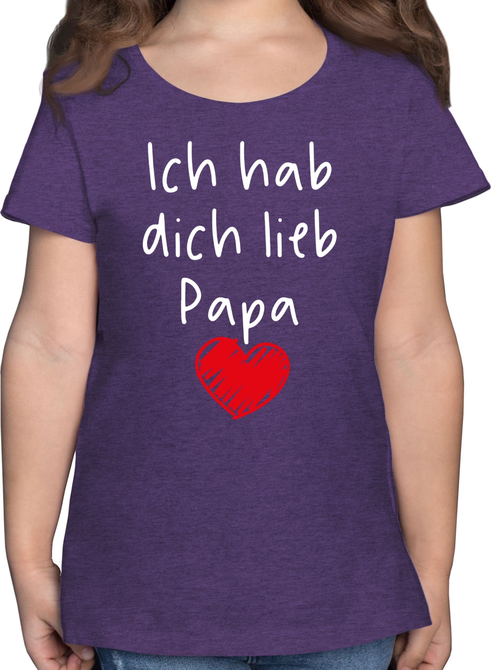 Shirtracer TShirt »Ich hab dich lieb Papa Herz weiß Papa und Vater