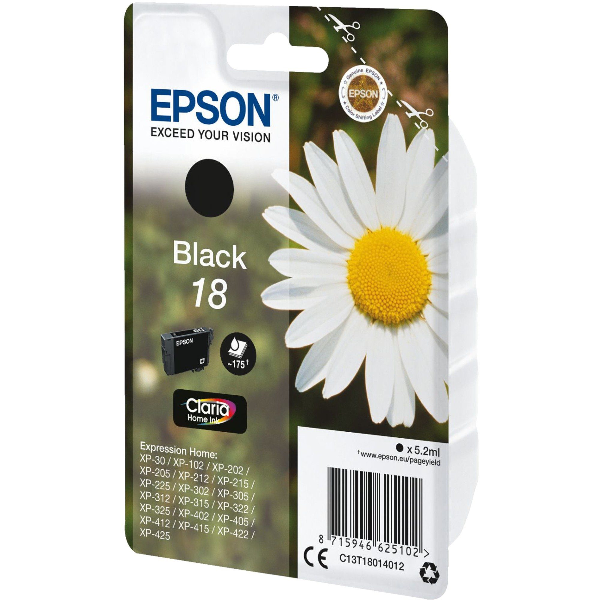 Thumbnail - Epson Epson Tinte schwarz 18 (C13T18014012), (Claria Tintenpatrone