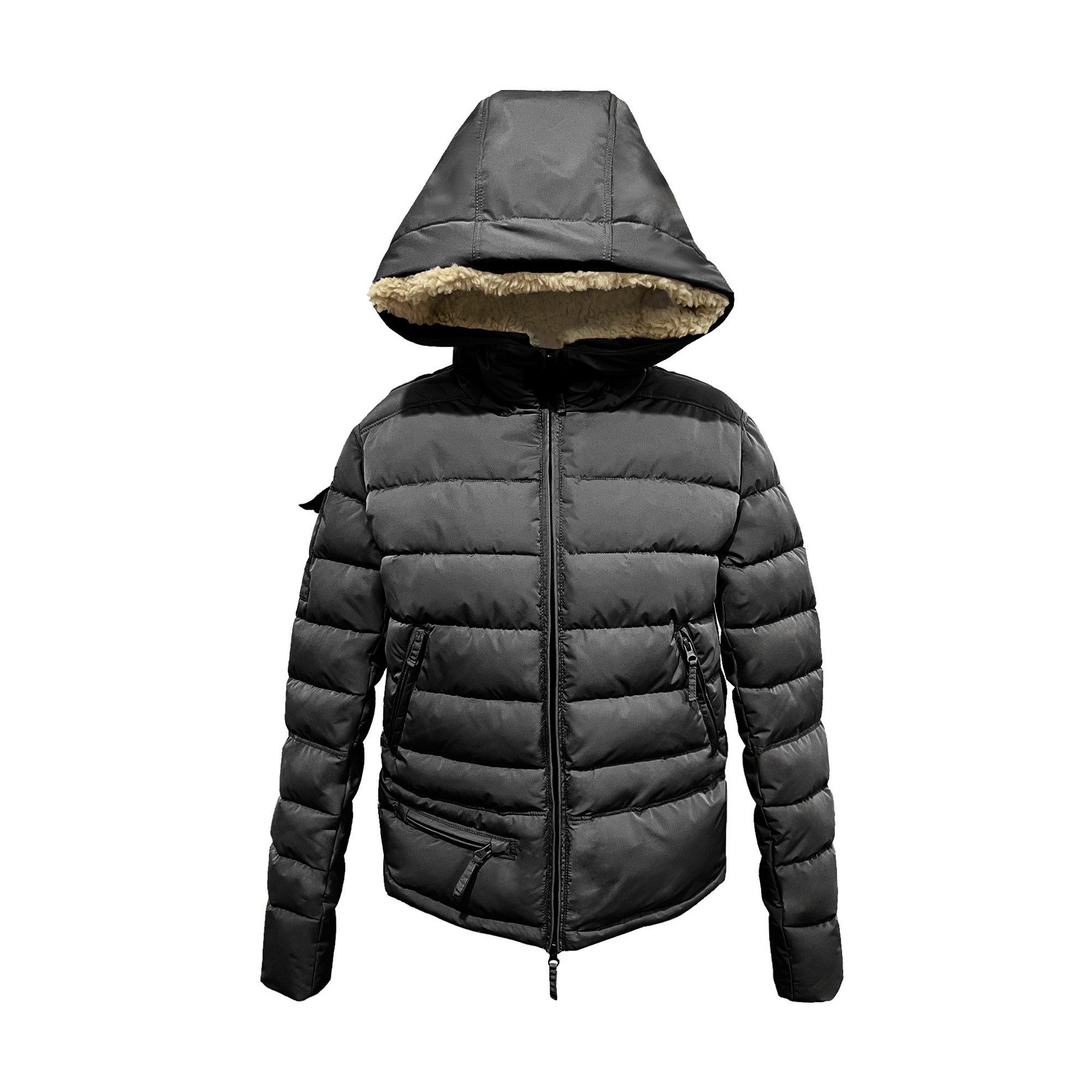 Lara Laurén Funktionsjacke kurze und warme Kapuzenjacke mit Teddyfell wasserabweisende und winddichte Übergangsjacke
