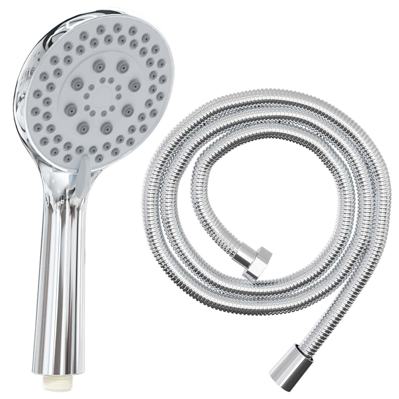 vidaXL Regenduschkopf Duschkopfset Chrom 150 cm Edelstahl, (1-tlg)