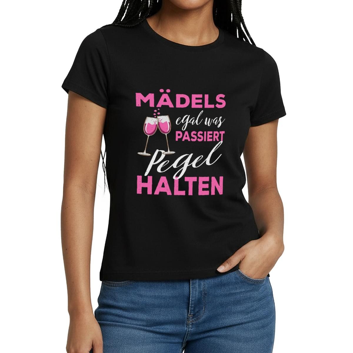 Spreadshirt T-Shirt JGA Frauen, Egal Was Pegel Halten Frauen T-Shirt (1-tlg)