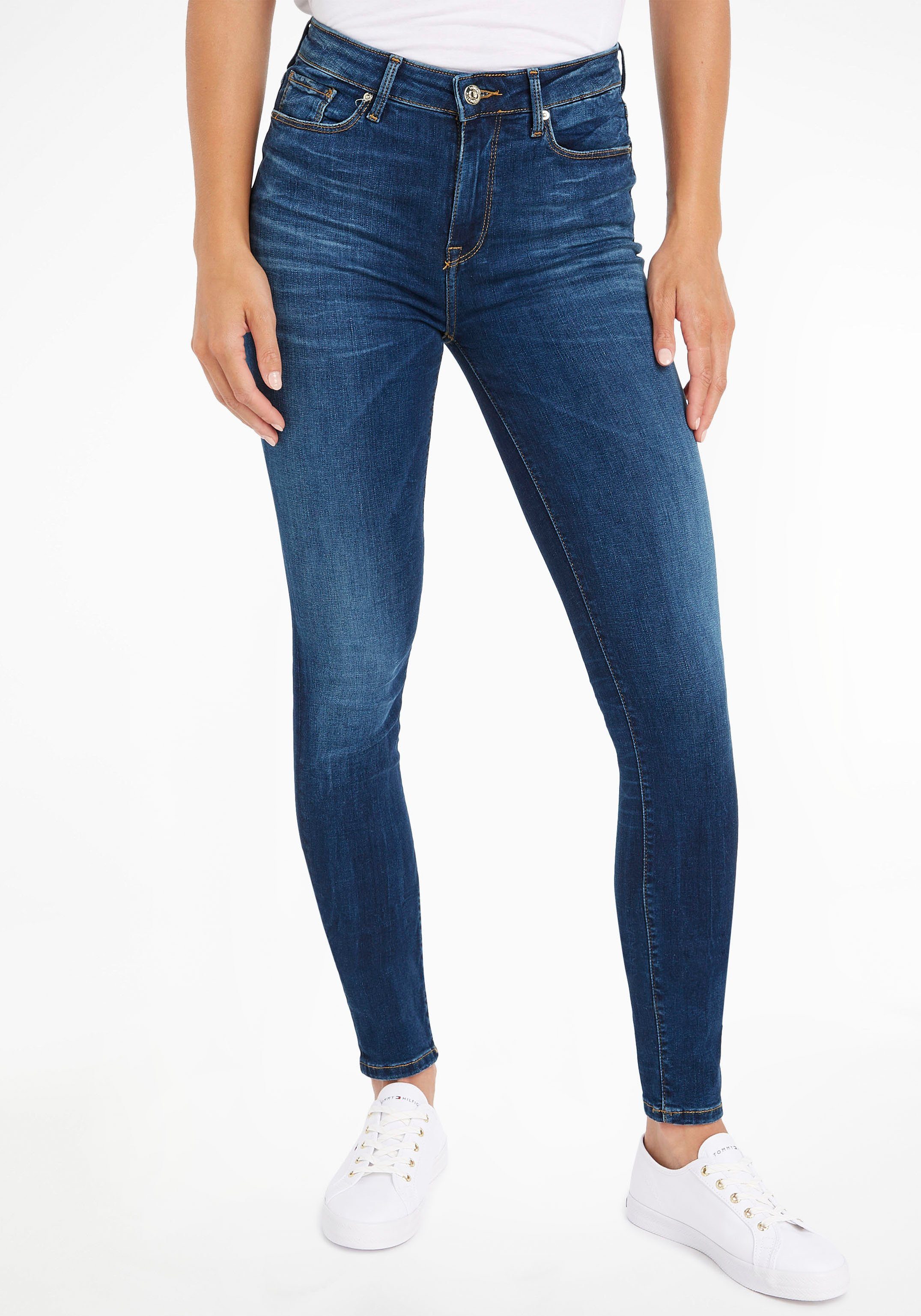 Tommy Hilfiger Jeansjeggings COMO SKINNY RW DOREEN mit Fade-Effekten & Tommy  Hilfiger Logo-Flag