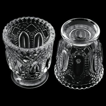 Belle Vous Dekoobjekt Antikes Glas Kerzenhalter Set (6 Stück), Vintage Glas Kerzenständer Set (6 Stück)