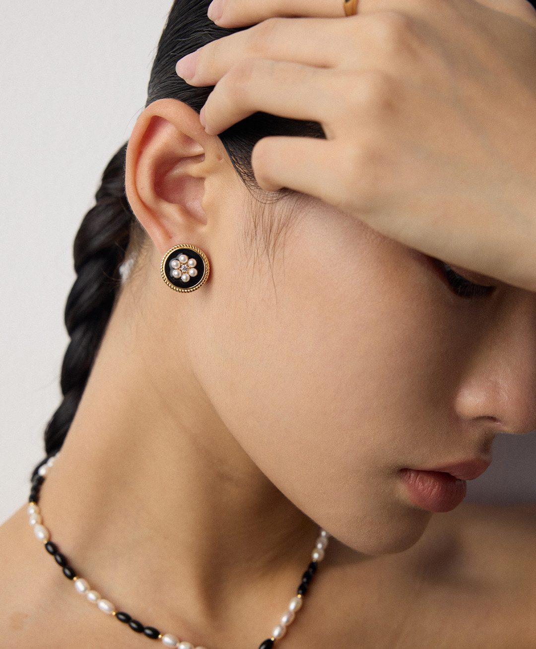 Jumpeak Paar Ohrhänger Ohrstecker Silber 925,Ohrstecker Mädchen,Imitierte Perlenohrringe, ohrstecker schwarz damen,18k vergoldet,schwester geschenk,Geburtstag