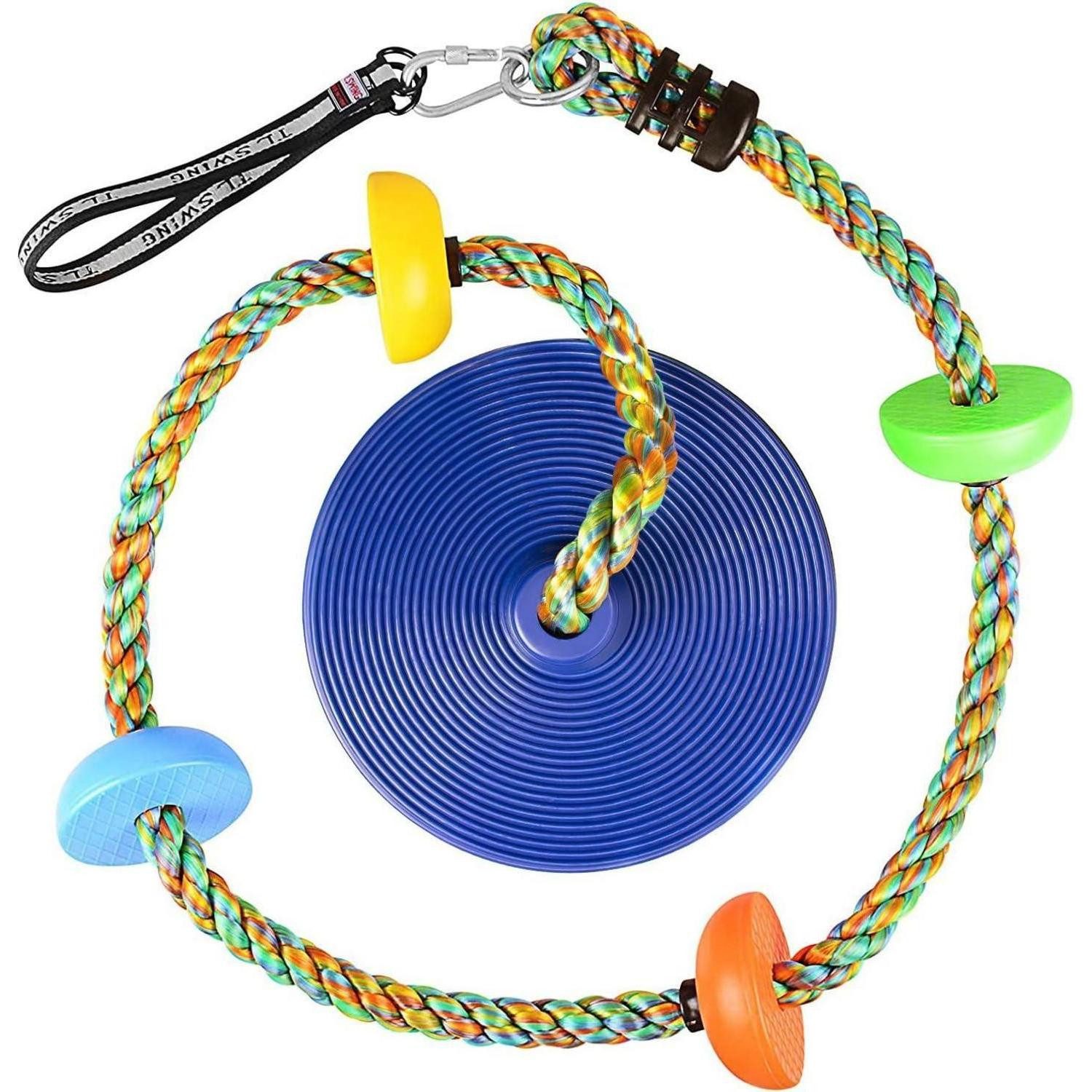LuxusKollektion Kletterseil Multifunktions Kinderholz Trapeze Schaukel mit Kunststoff Turnringe
