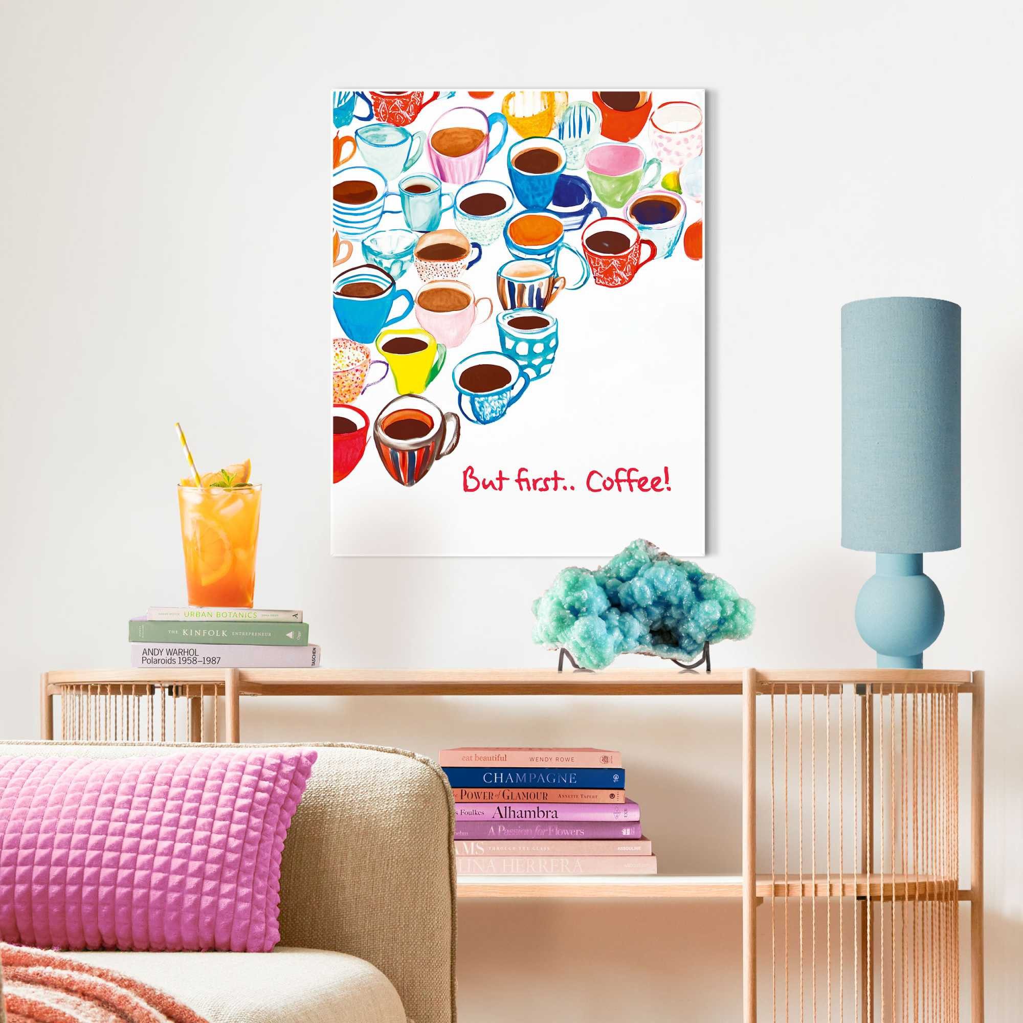 Reinders! Poster But First...Coffee!, Küche - Mehrfarbig - MDF - Essen und Trinken - 40x50 cm