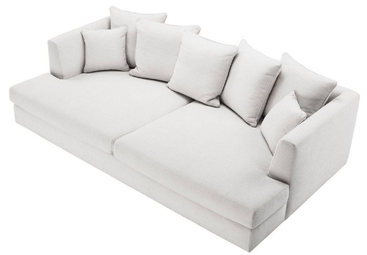 Casa Padrino 265 7 Wohnzimmermöbel - Sofa H. Sofa Couch x cm x mit 151 Luxus - Weiß Kissen Wohnzimmer 90 Luxus Schwarz 