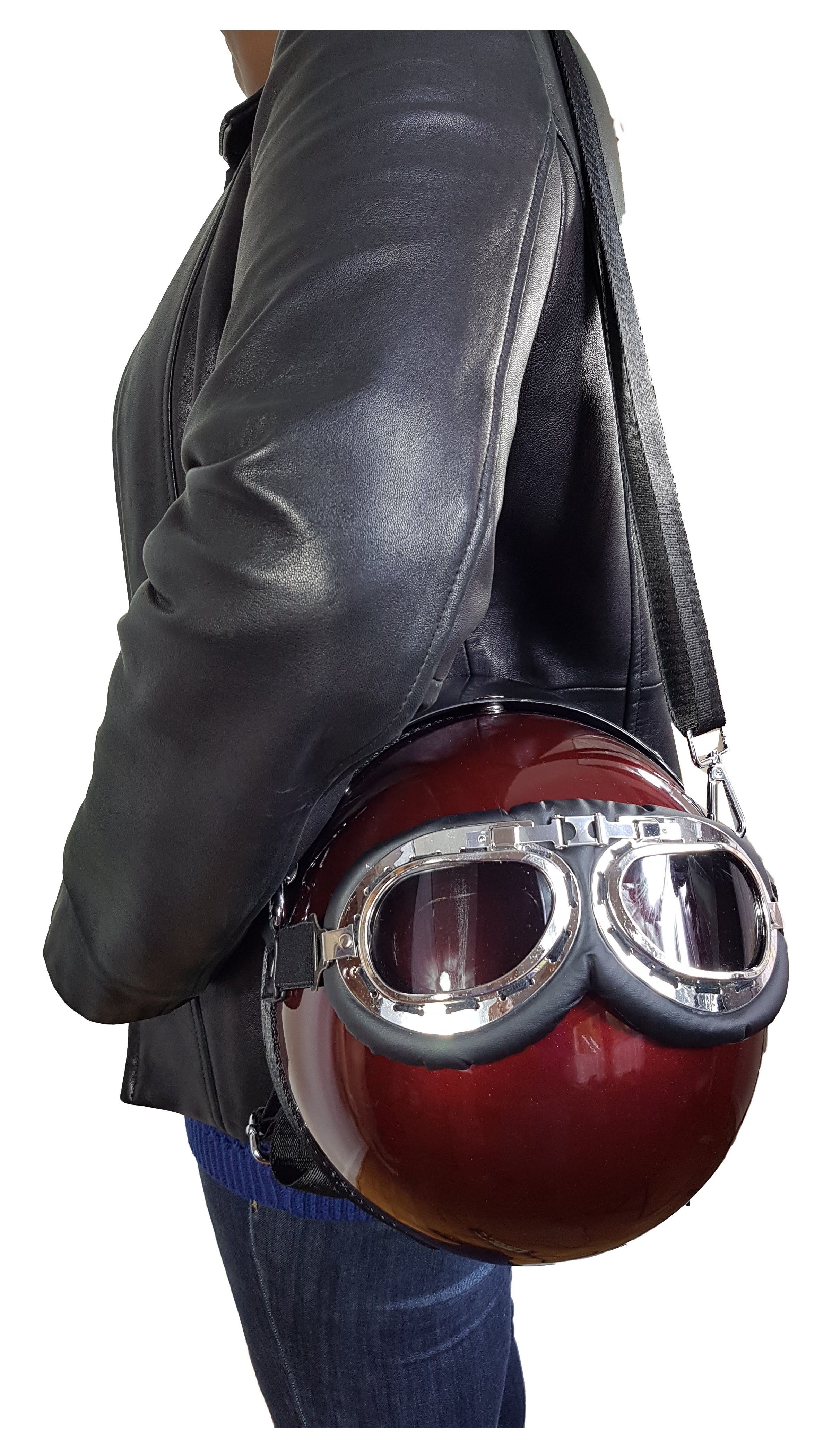 Einkaufszauber Handtasche Designer Handtasche Motorradhelm The Cross, Rucksackhandtasche – Bild 4 von 5