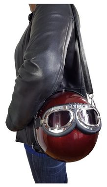 Einkaufszauber Handtasche Designer Handtasche Motorradhelm Harley Weinrot, Handtasche sieht aus wie ein Motorradhelm