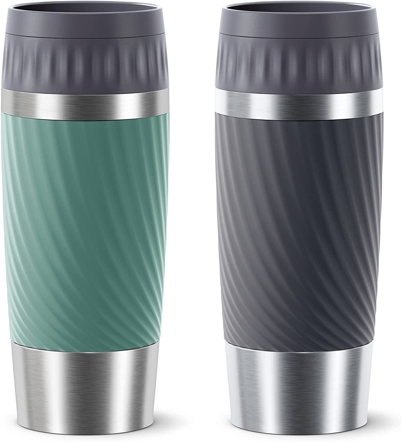 Emsa Thermobecher »Travel Mug«, Emsa Thermobecher 2-teilig, 360 ml Travel  Mug, Für unterwegs, Luft und Wasserdicht (Isolierbecher mit doppelwandigem  Edelstahlkörper, BPA frei, Spülmaschinenfest), auslaufsicher, Grün +  Anthrazit