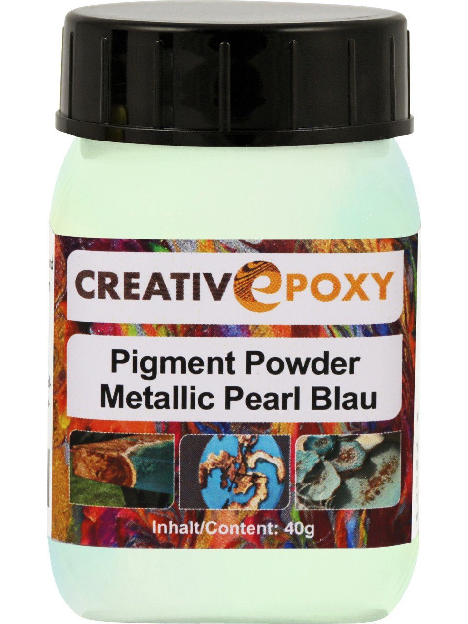 Boldt Bastelnaturmaterial Pigment Pulver Pearl Blue 40 g Metallic Effekt