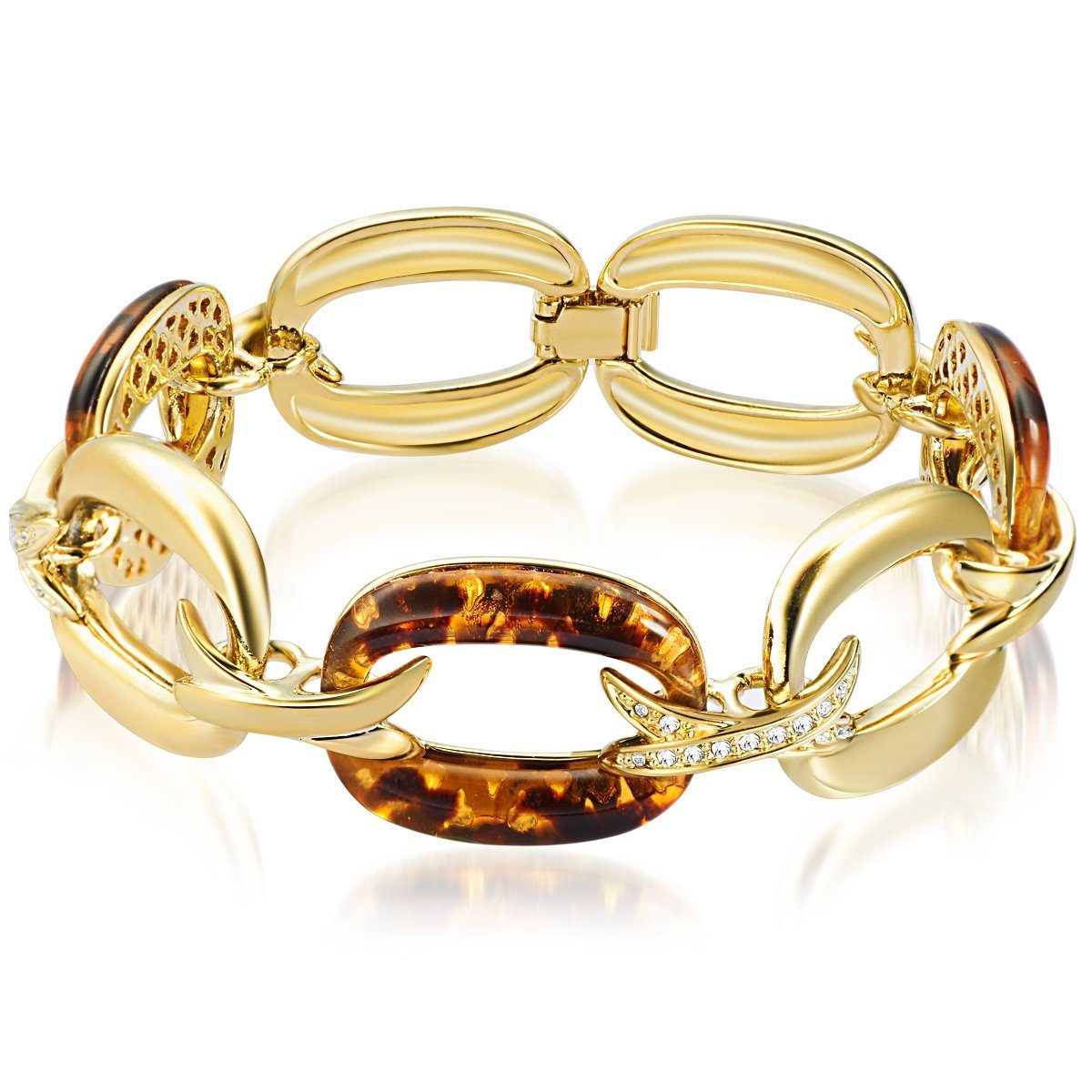 Lulu & Jane Armband Armband mit Swarovski® Kristallen verziert gelbgold weiß von