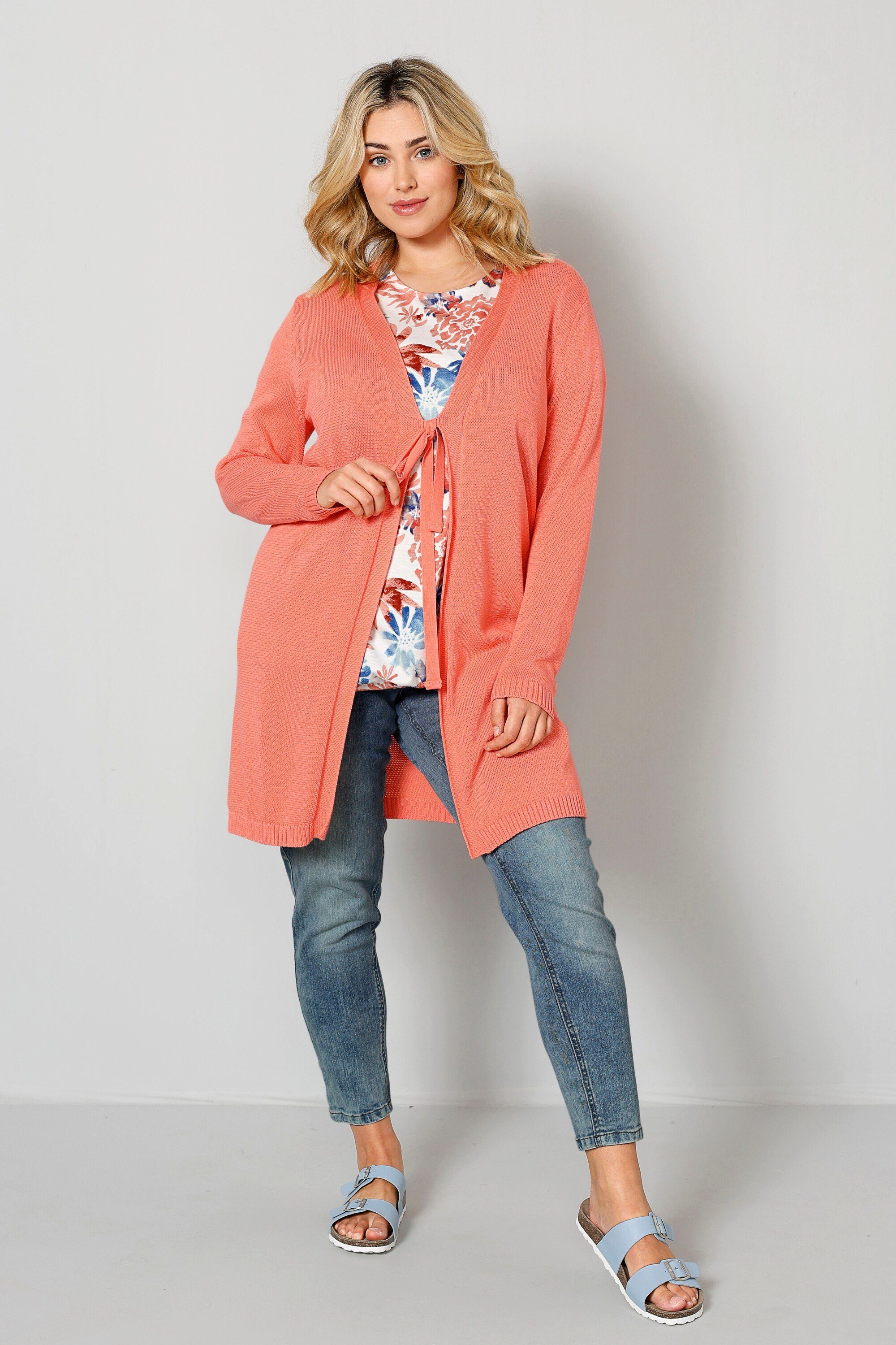 Janet & Joyce Strickjacke Long-Strickjacke V-Ausschnitt günstig online kaufen