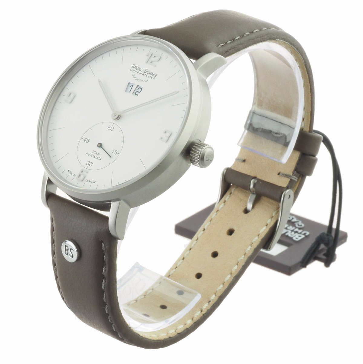 BRUNO SÖHNLE Automatikuhr 17-12193-261 Herren Uhr Titan Frankfurt Saphirglas Neu OVP, Uhrwerk: Atelierkaliber BS509 (Basis schweizer SW200-1)