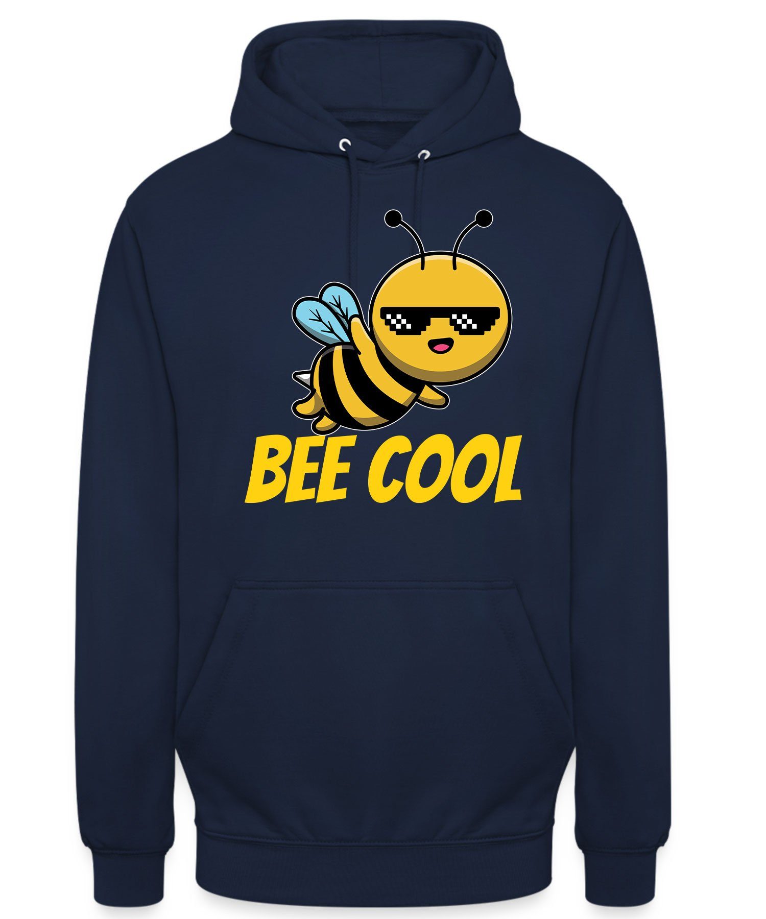 Quattro - Cool Unisex Be Kapuzenpullover Honig Formatee (1-tlg) Biene Imker Hoodie Navy Bienenzüchter Blau