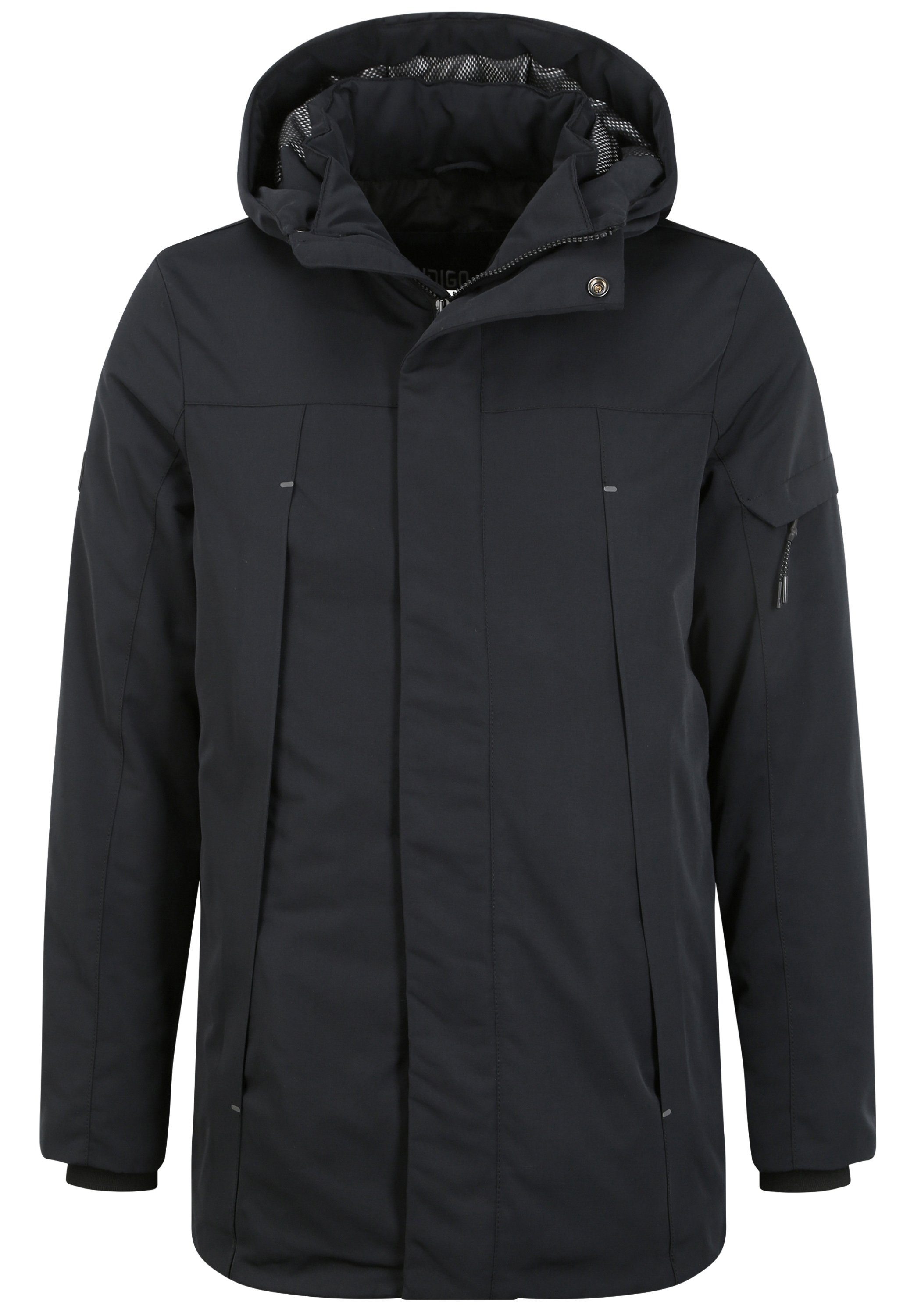 Indicode Parka modische mit IDRader Winterjacke (999) Black Kapuze