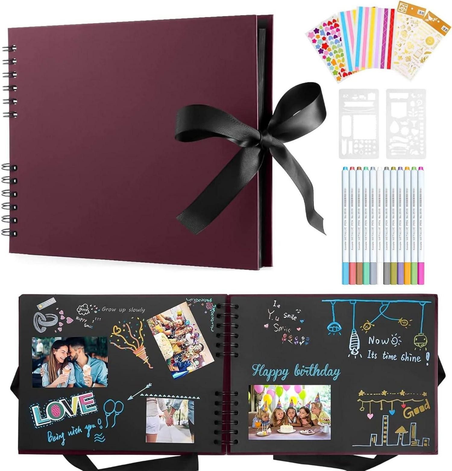 Fotoalbum Album Fotoalbum Selbstgestalten 80 Schwarze Seiten Scrapbook DIY