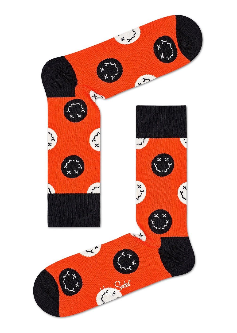 Happy Socks Socken Tagessocke Crew Halloween Smiley orange 1er günstig online kaufen