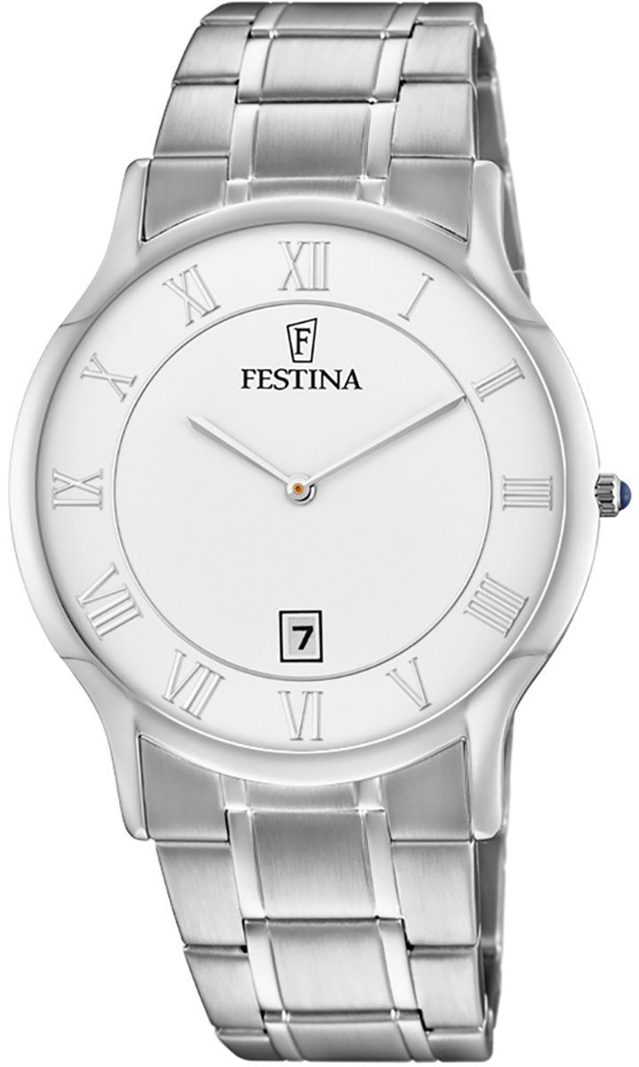 Uhr Festina Armbanduhr F6867/1, Edelstahlarmband rund, Herren Festina Quarzuhr silber Elegant Herren