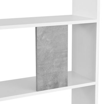 en.casa Bücherregal, »Aneby« Regal mit 5 Ablageflächen 159x80x23,5cm Weiß/Betonoptik