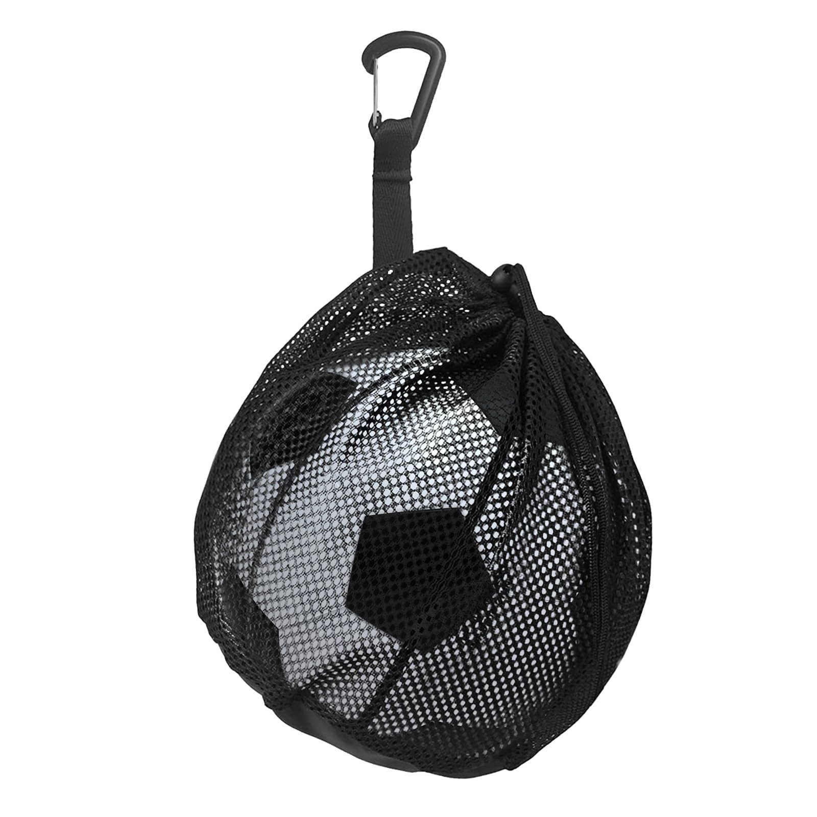 FOUORTUNATE-BEE Balltasche Universal Balltasche Tragbare Balltasche Netz mit Karabiner (für Fußball, Basketball, Volleyball und Handball, Geschenk für Kinder Jungen & Erwachsene)
