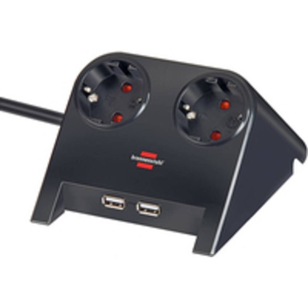 Brennenstuhl Desktop-Power USB-Charger mit 2x USB-2.0-Lader 1153500222 Steckdosenleiste, mit USB, erhöhter Berührungsschutz – Bild 3 von 4