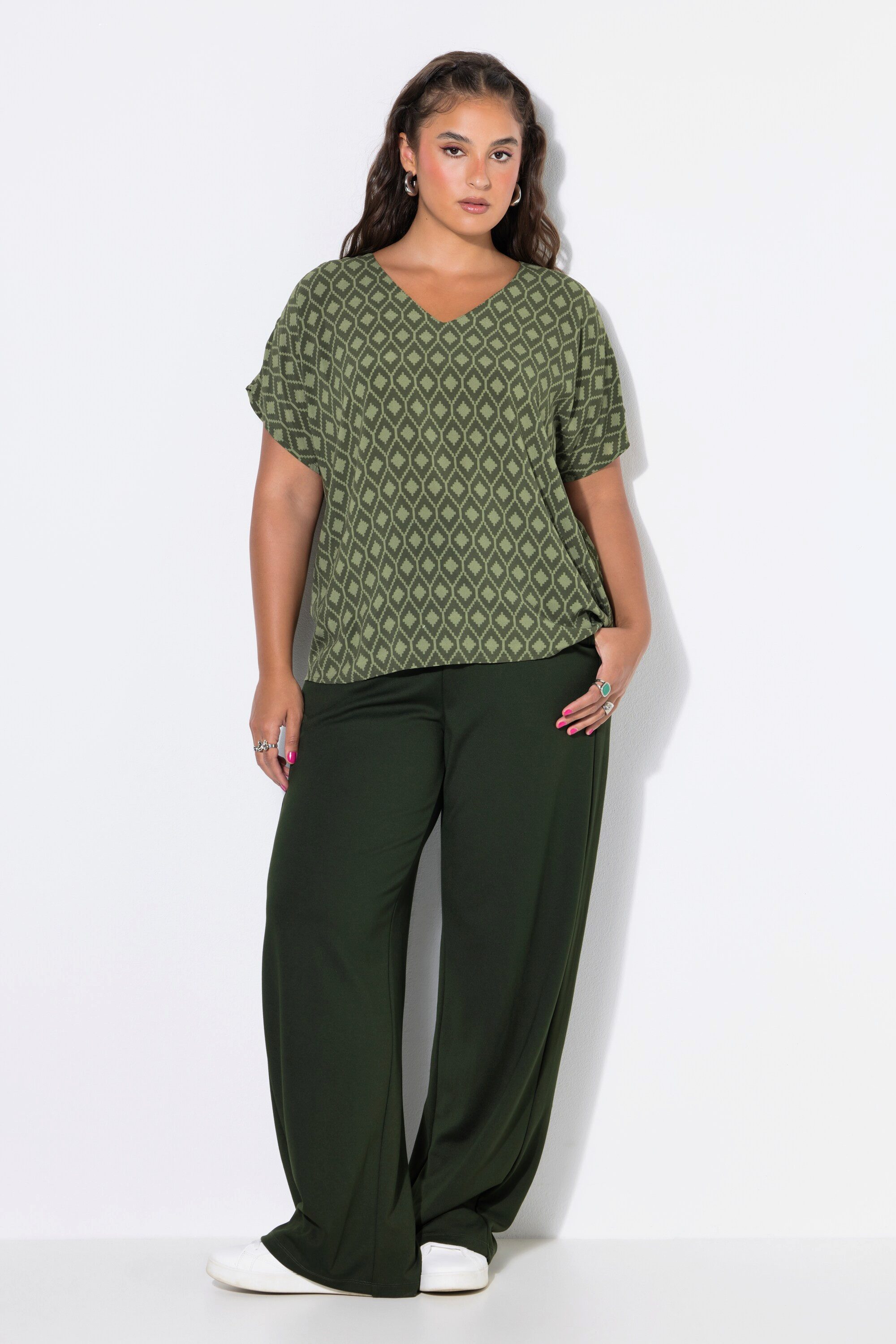 Studio Untold Druckbluse Blusenshirt oversized Rauten