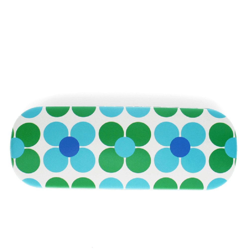 Brillenetui Daisy blau-grün Gänseblümchen-Motiv