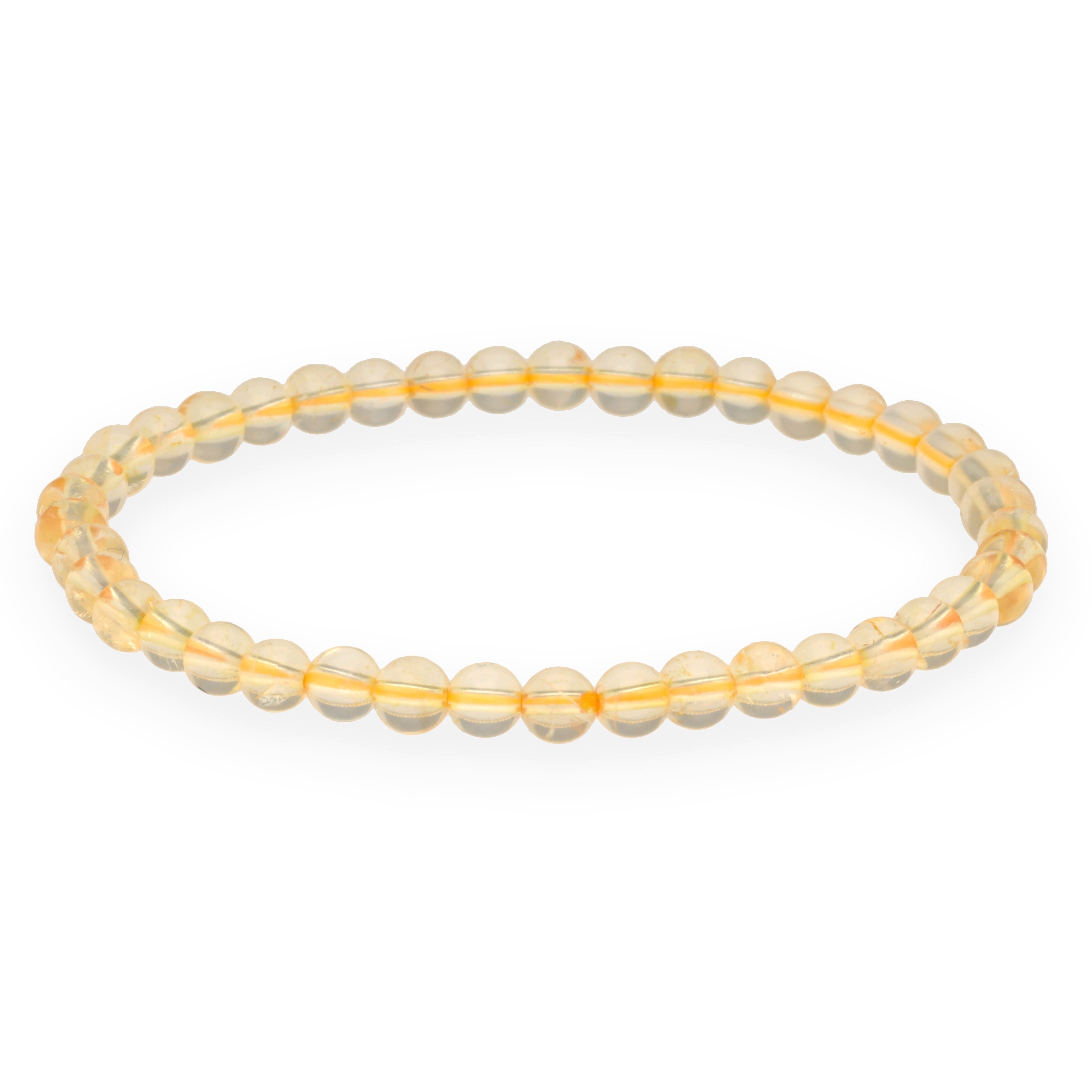 Lebensquelle Plus Armband Citrin Mini-Kugelarmband, 4 mm