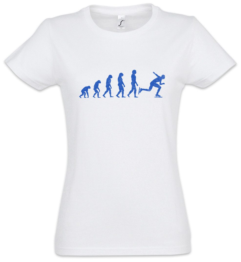 Urban Backwoods Print-Shirt Speed Skating Evolution Damen T-Shirt Ice Eisschnellläufer (1-tlg) Eisschnellläuferin Eisschnelllaufen Schlittschuhe Player
