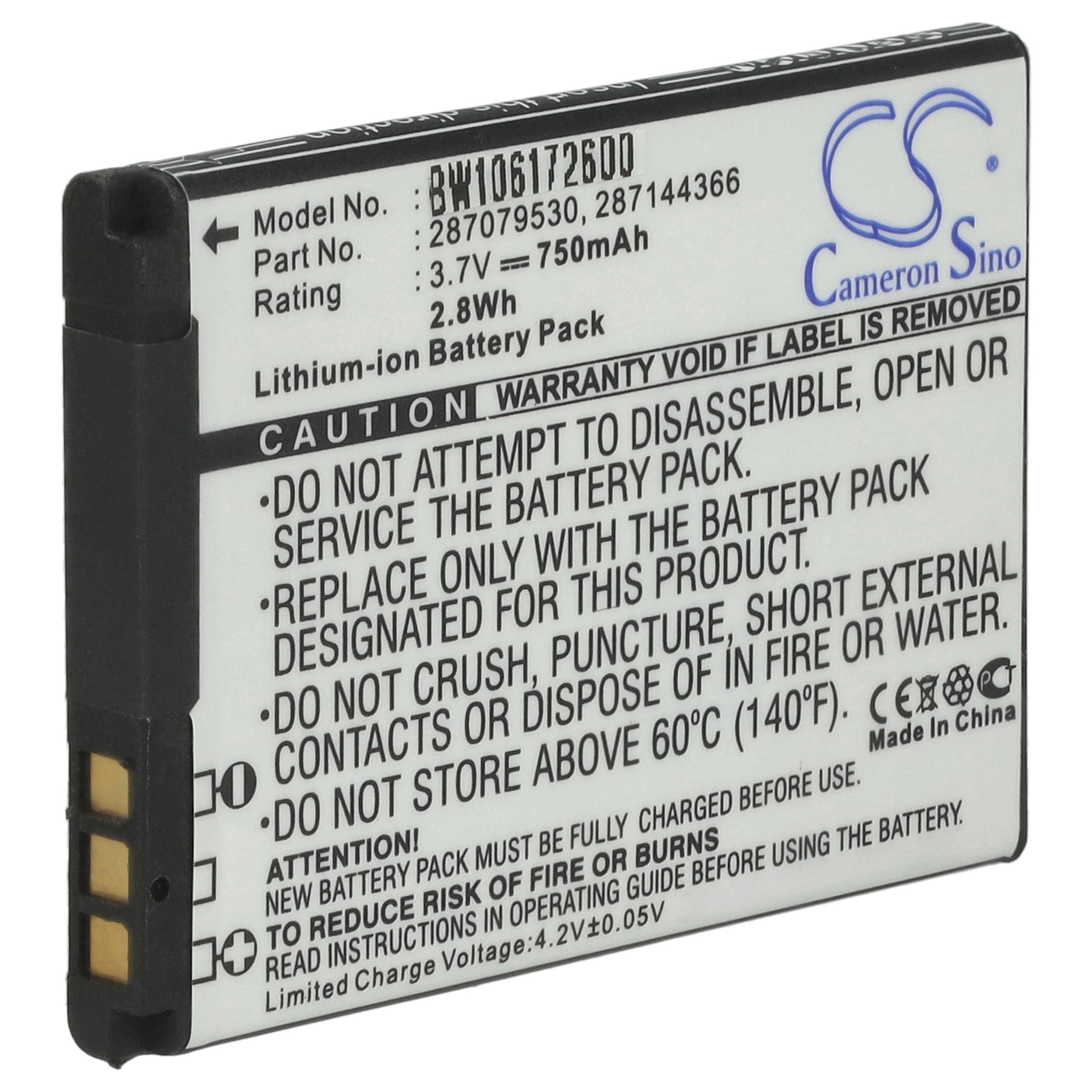 vhbw Akku passend für Tim Neon Phone Mobilfunk (750 mAh, 3,7 V, Li-Ion) Smartphone-Akku Akku Li-Ion 750 mAh (3,7 V, 1 St), Leistungsfähiger Austausch-Akku für Telefon, Smartphone