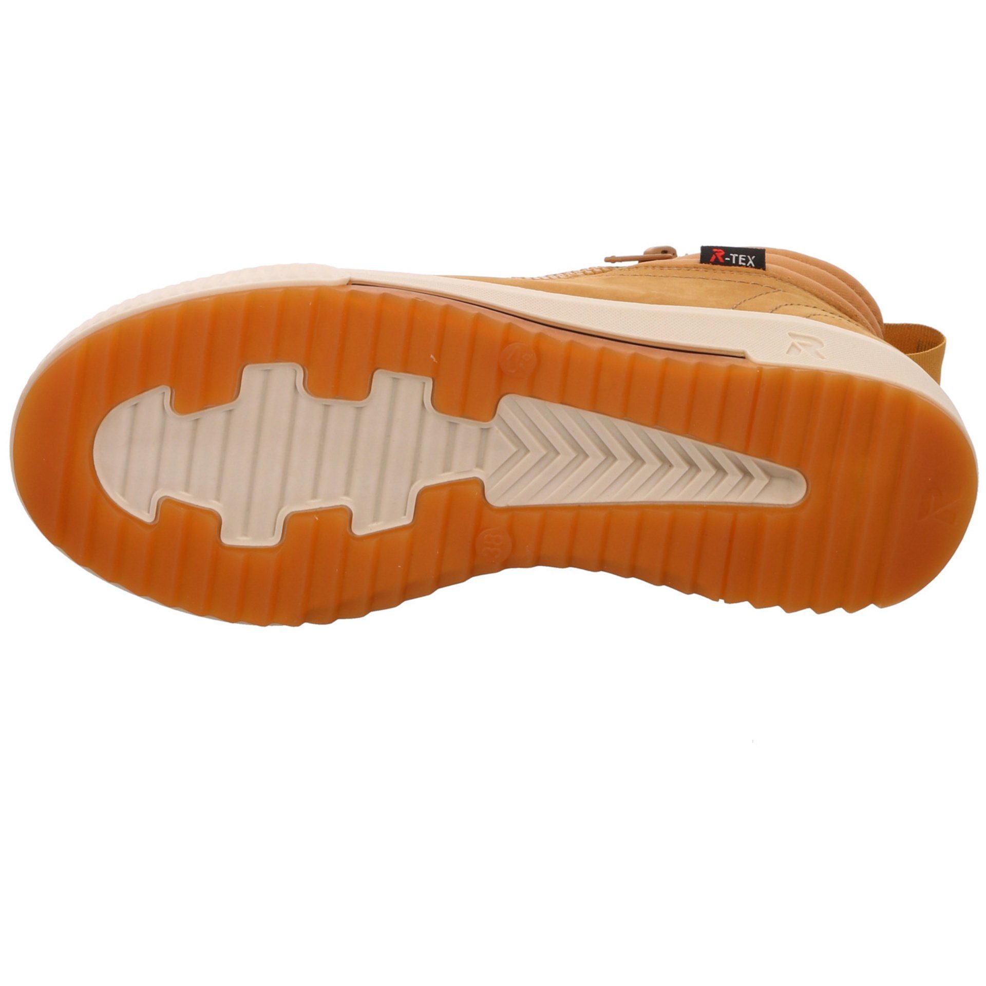 Schnürstiefelette Leder-/Textilkombination Rieker Stiefeletten Damen R-Evolution Schuhe Boots butterscotsch