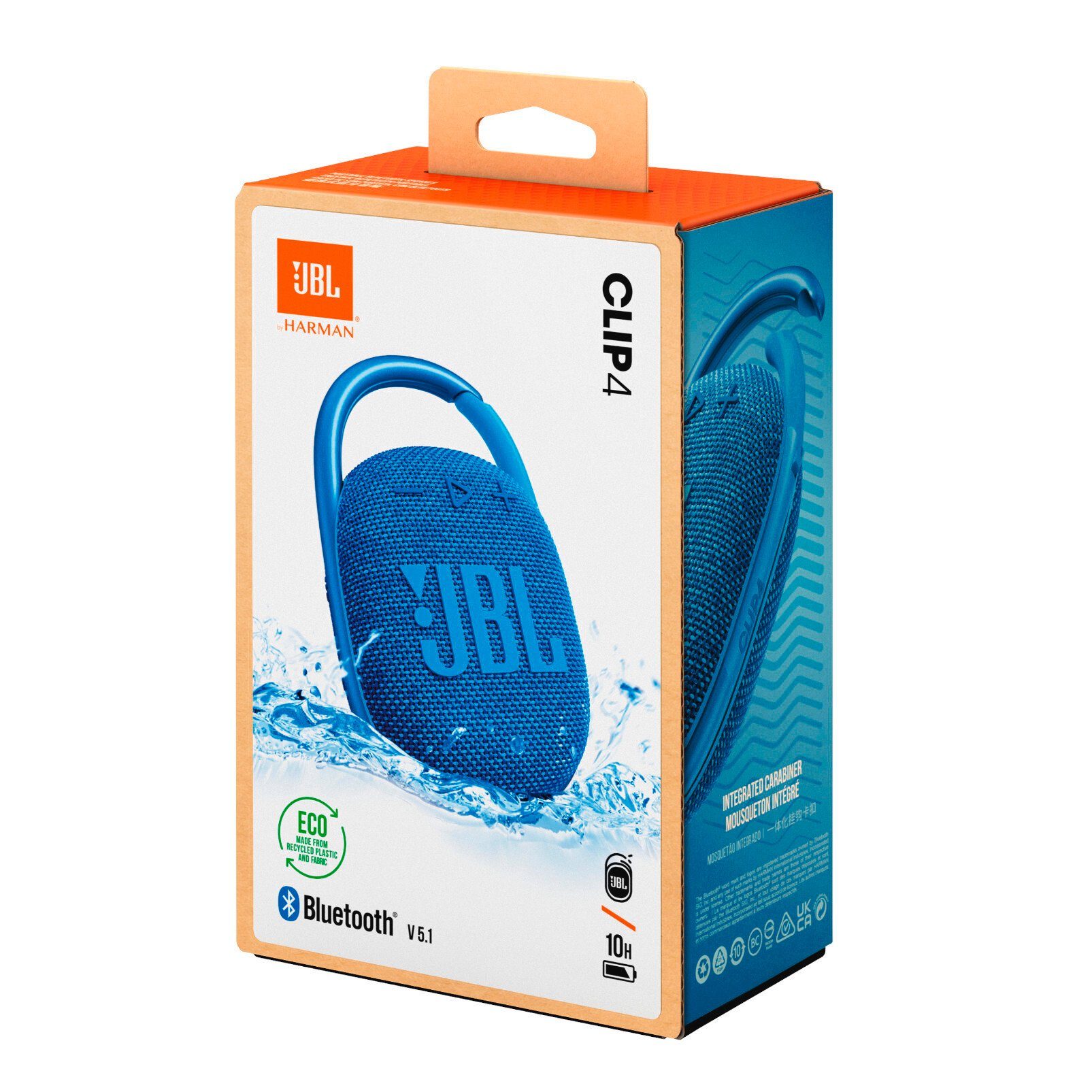 JBL Clip Blau ECO 4 Bluetooth-Lautsprecher 5 W) (Bluetooth
