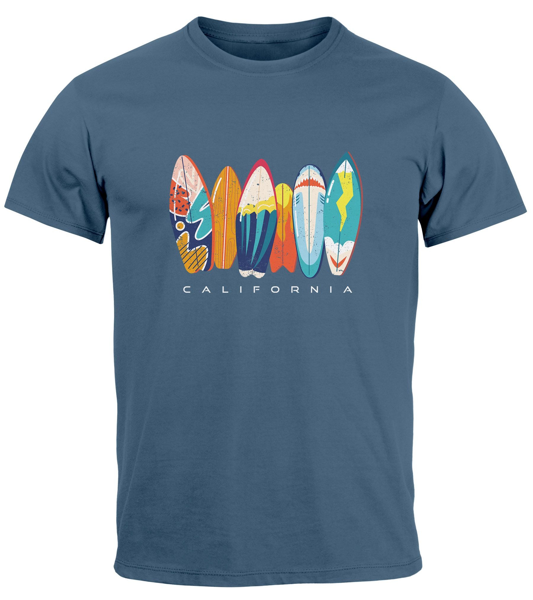 Neverless Print-Shirt Herren T-Shirt California Surfboards günstig online kaufen