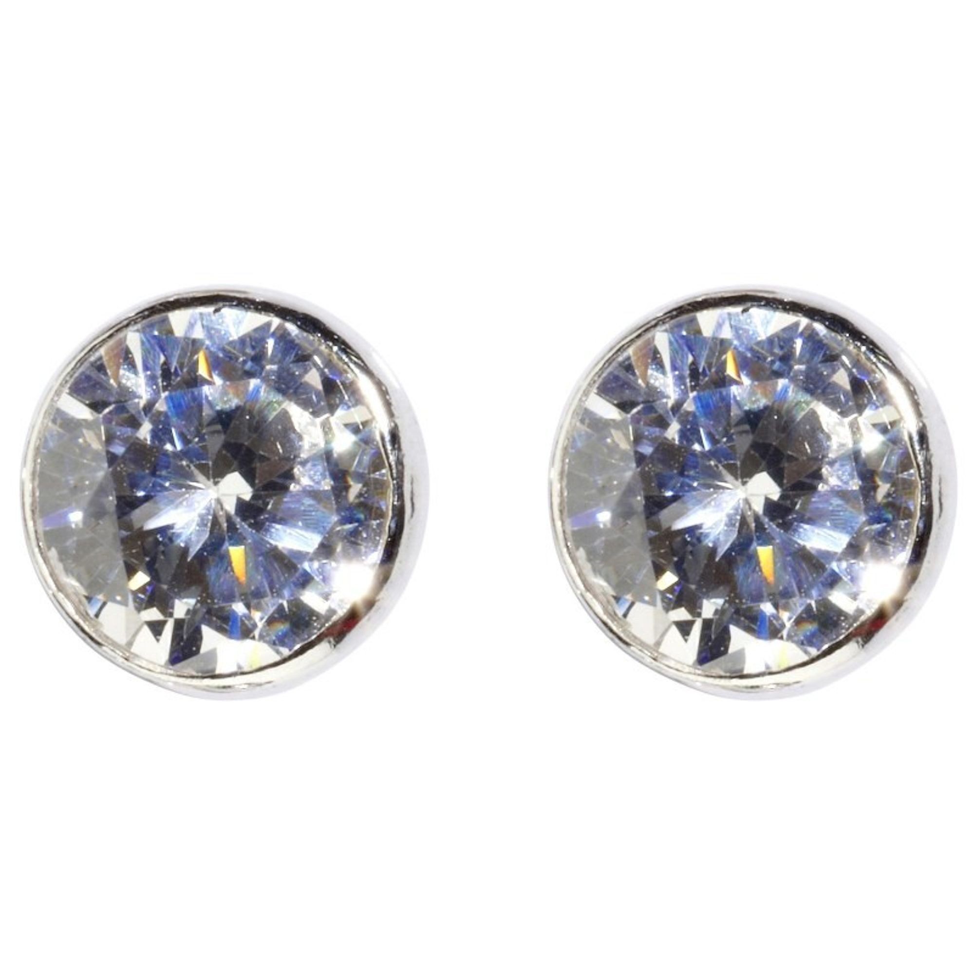 Miamar Paar Ohrstecker SMO12, Miamar SMO12 Damen Silber Ohrstecker Weiß