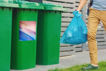 MuchoWow Wandsticker Abstrakt - Regenbogen - Ausmalen (1 St), Mülleimer-aufkleber, Mülltonne, Sticker, Container, Abfalbehälter