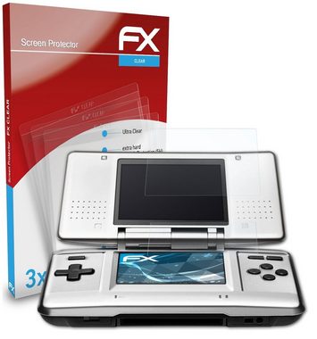 atFoliX Schutzfolie Displayschutz für Nintendo DS, (3er Set), Ultraklar und hartbeschichtet