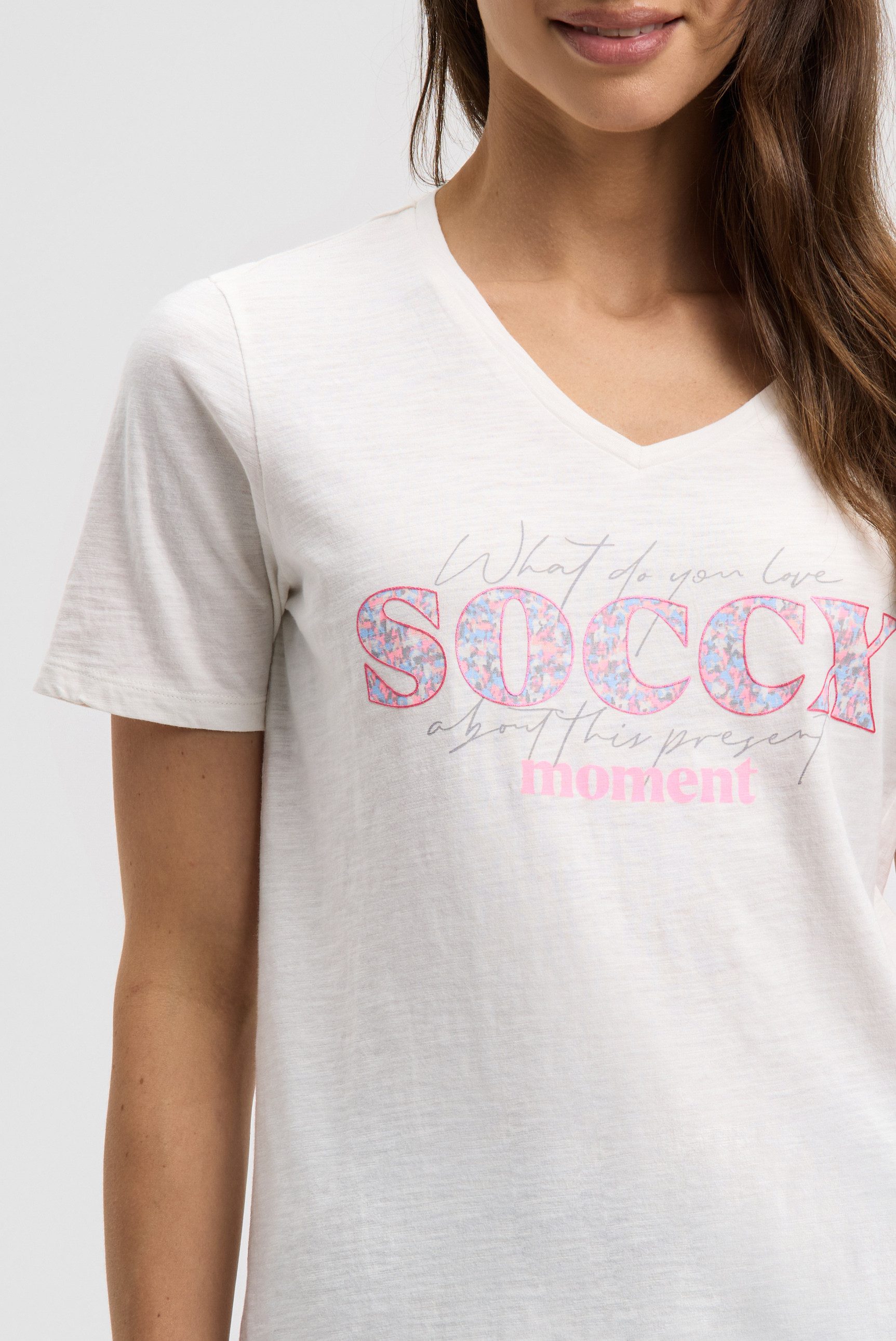 SOCCX V-Shirt aus Baumwolle