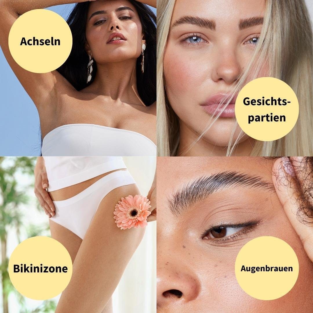 fleeky Enthaarungswachs Mikrowellen Wax Kit, inkl.Holzspatel, Sanftes Warmwachs für gründliche Haarentfernung an Gesicht & Körper
