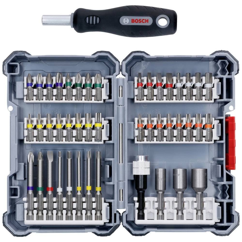 BOSCH Bit-Set 45-teiliges Pick&Click Schraubendreher-Bit-Set +