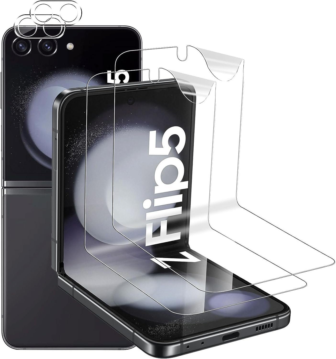 MSM Displayschutzfolie 2X Panzerfolie (Display + Kamera) für Samsung Galaxy Z Flip 5 5G TPU