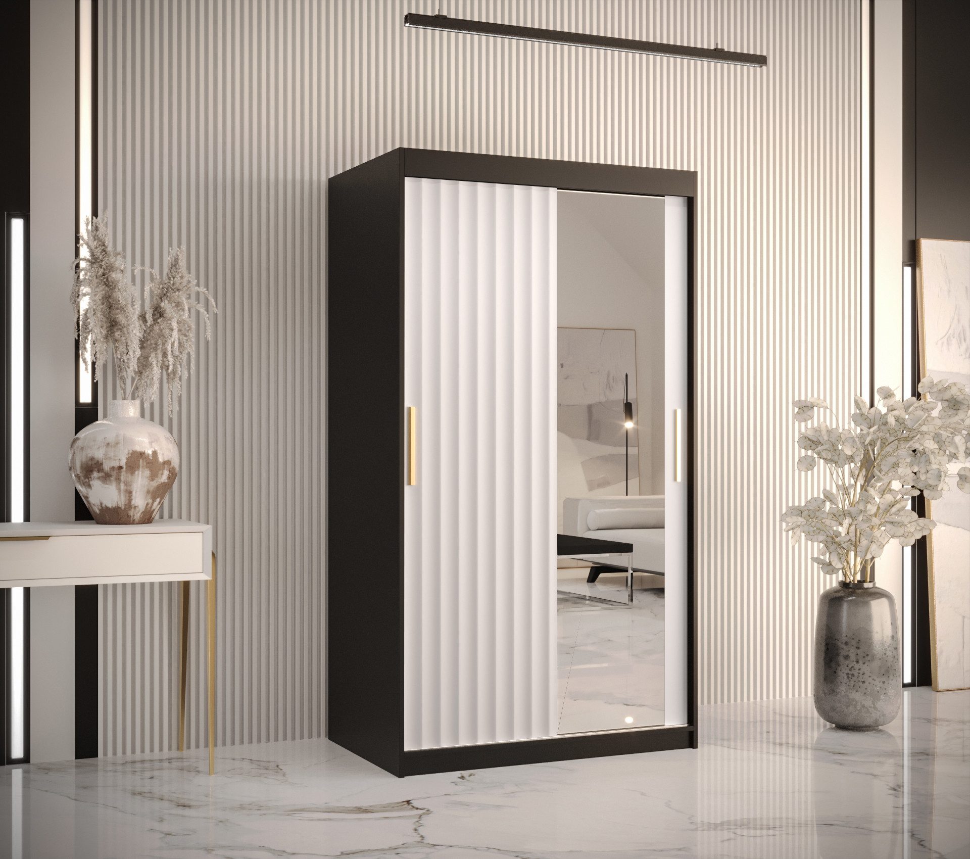 ABIKS MÖBEL Schwebetürenschrank RIFLO WAVE 2 Schlafzimmerschrank - mit Schi günstig online kaufen