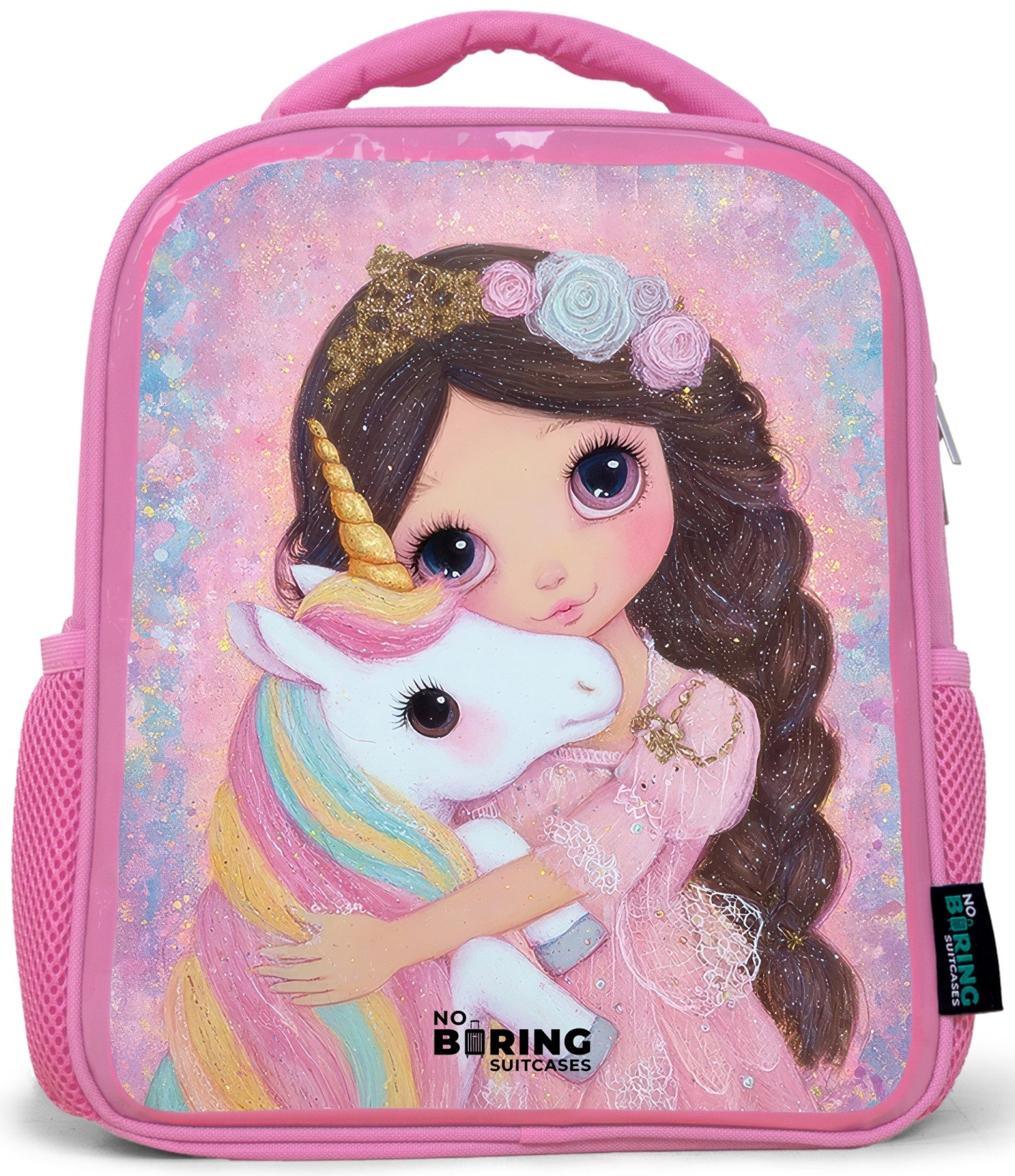 NoBoringSuitcases.com© Rucksack Rosa - Mädchen - Einhorn - Glitzer, Kinderrucksack, Schulrucksack, Freizeitrucksack, Mädchen, Kindergarten