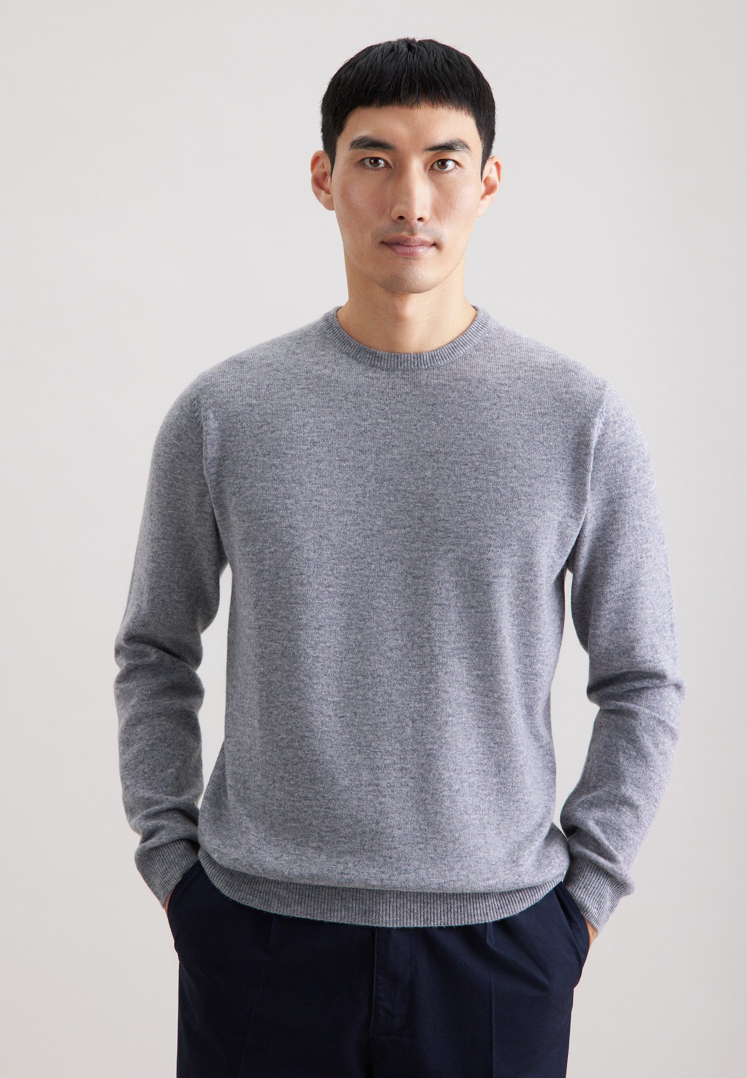 seidensticker Strickpullover Schwarze Rose 1/1 Rundhals Uni