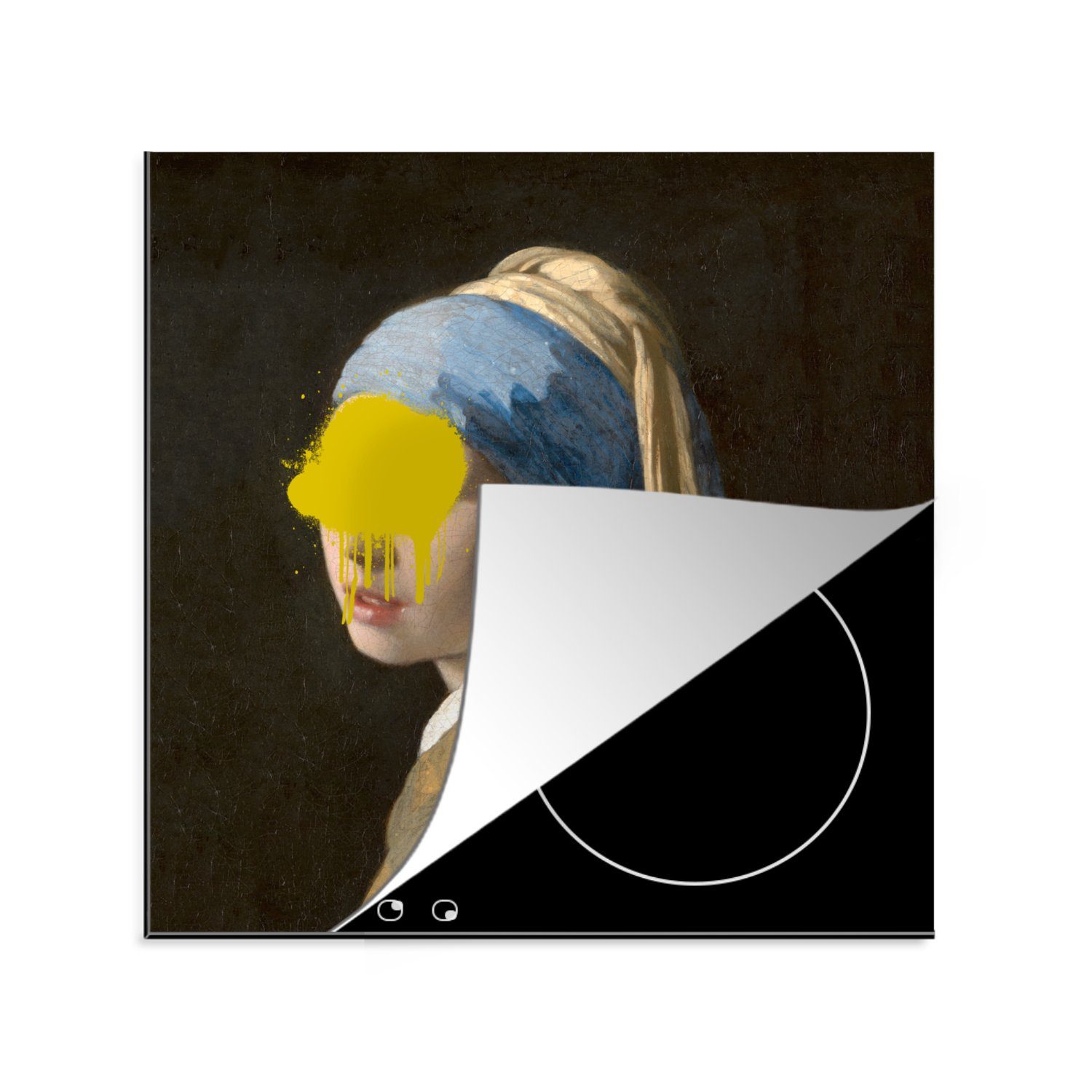 MuchoWow Herdblende-/Abdeckplatte Mädchen mit Vermeer Perlenohrring küche Kunst, für cm, 78x78 - Ceranfeldabdeckung, - Vinyl, (1 tlg), Arbeitsplatte