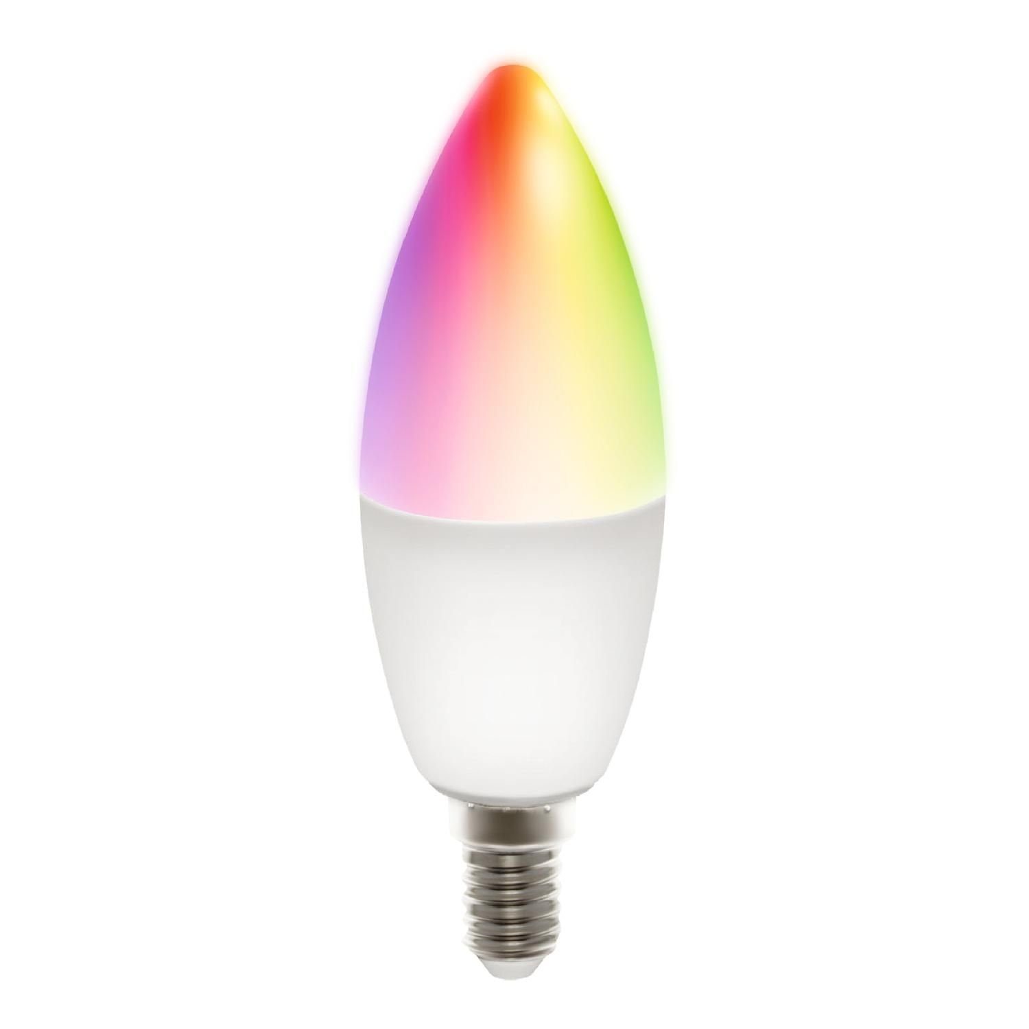 DELTACO SMART HOME LED-Leuchtmittel Smarte E14 LED Kerze, RGB 5 Watt, E14, 1 St., inkl. 5 Jahre Herstellergarantie